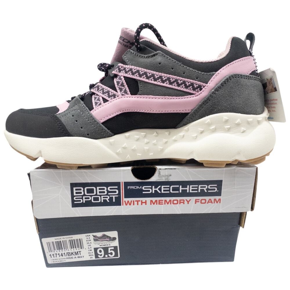 Skechers Bobs Gosan Hide A Way Sneakers Women's Black Pink Size 9.5 - Picture 2 of 7